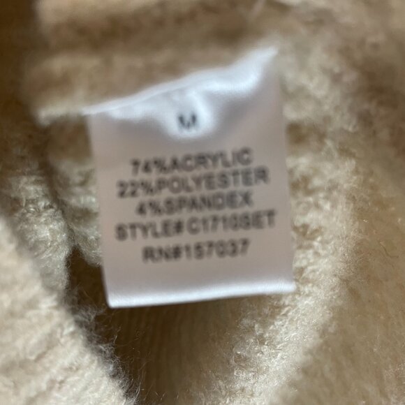 Et Clet Oatmeal Chunky V Neck High Low Knit Sweater Vest Size M NWT Retail $200 - Picture 7 of 7